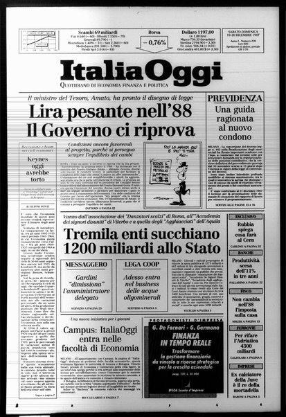 Italia oggi : quotidiano di economia finanza e politica